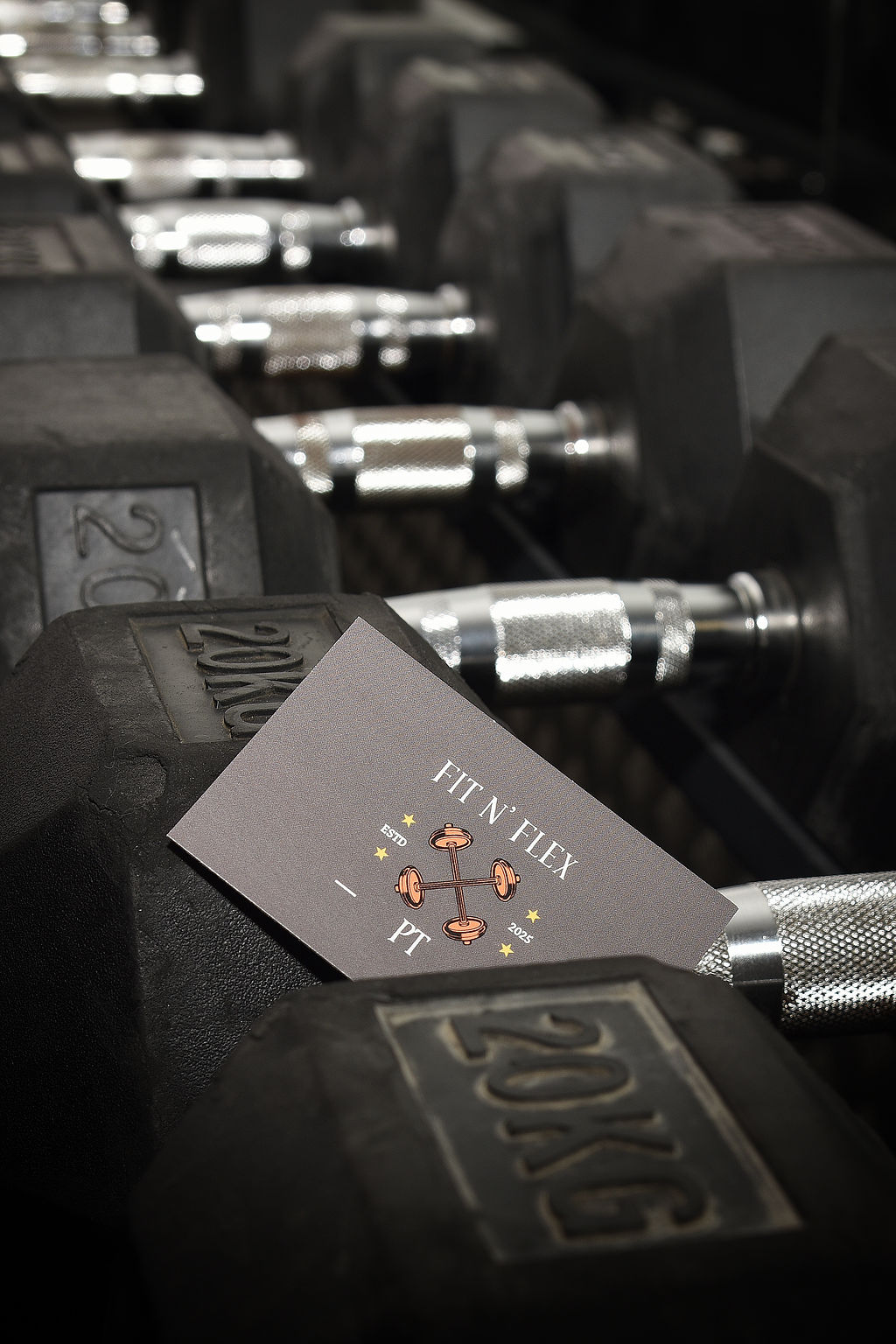 Fitn’Flex branding among gym equipment